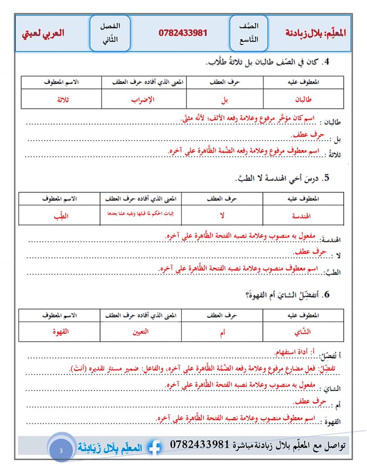 MzcwNzc0MC44NTI3 بالصور تلخيص و شرح وحدة العطف مادة اللغة العربية للصف التاسع الفصل الثاني 2024